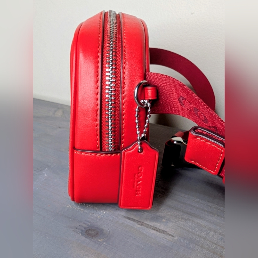 Coach Red Leather Pace Belt Bag - Picture 4 of 9
